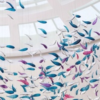 Luminaire suspendu en forme de poisson, décoration artistique, verre, poisson de mer, violet, bleu, LED, lustres pour plafond haut, hall d'hôtel