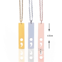 Collier tendance avec pendentif semi-colonne creux, en acier inoxydable poli miroir, bijoux, accepte la livraison directe
