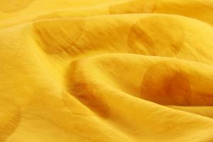 Tissu en nylon Tencel jacquard jaune légèrement translucide avec coton, lin et lin à pois, tissu cheongsam - Product Image 3