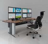Bureau moderne en métal à hauteur réglable pour salle de contrôle, centre de commande, console CCTV, atelier commercial, salle de sport, hôtel, appartement