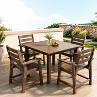 Amerikanischer Stil HDPE Garten-Essgruppe Outdoor-Möbel Terrassen-Sofa Kunststoffstühle für Balkon, Innenhof und Park