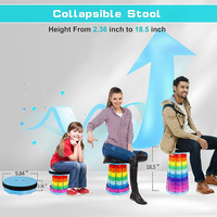 Tabouret de camping pliable réglable en hauteur KingGear, moderne, pour l'extérieur, portable, rétractable, télescopique, capacité 150 kg