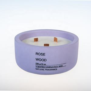 Vente en gros, usine directement rond vide <span class=keywords><strong>ciment</strong></span> rose 3 mèches pot de bougie en céramique béton - Product Image 4