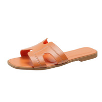 Tongs de mode unisexe tendance, légères et antidérapantes, à bout carré et ouvert, pour femme, nouvelle collection été
