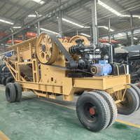 Usine de broyeur de gravier de calcaire de granit à petite échelle, broyeur de mâchoire diesel portatif d'extraction de minerai d'or de PE250 * 400 à vendre
