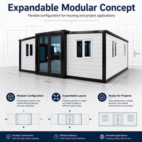 Maison conteneur modulaire pliable préfabriquée, kit de maison préfabriquée portable, maison conteneur extensible préfabriquée de 20 pieds, 30 pieds, 40 pieds
