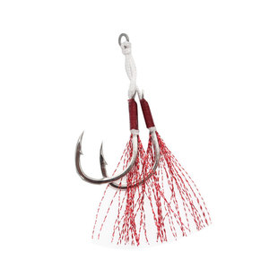 Sea Jigging Double Barbed String Tungsten Steel Assist Duple Jig Hooks red Feature Fishing Hook
