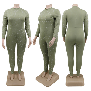 <span class=keywords><strong>Verde</strong></span> de manga larga más tamaño trajes de monos más <span class=keywords><strong>mono</strong></span> de tamaño para las mujeres gordas - Product Image 6