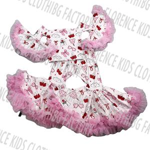 Set di Abbigliamento per Bambina in Due Pezzi Stile Casual DH ODM, Spandex/Poliestere Traspirante, Moda Rosa con Volant a Sbuffo per Bambine - Product Image 5