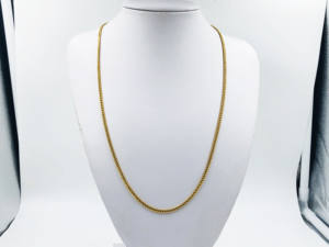 BMZ Cổ Điển Figaro 60*0.2CM Chân Không Tuyên Bố Chuỗi Mạ Vàng 24 <span class=keywords><strong>Inch</strong></span> Men <span class=keywords><strong>Gold</strong></span> Cube Rắn Hộp Vòng Cổ - Product Image 6