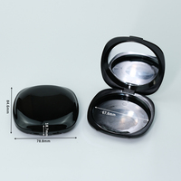 Boîtier à poudre vide carré-rond de 15g avec miroir, emballage cosmétique en plastique à grille unique pour illuminateur, contour et fard à nez