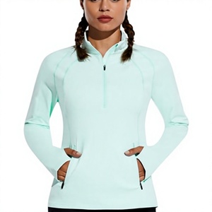 Nouveau Sweat à Capuche Femme à Col Montant Tricoté à Séchage Rapide avec Logo Frontal, Manches Longues, pour le Sport, la Course et le Yoga en Hiver - Product Image 3