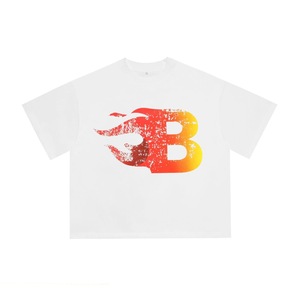 T-shirt graphique blanc pour homme, styles variés, imprimé dessin animé/lettres, coupe oversize, coton, manches courtes, streetwear - Product Image 3