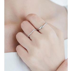 Anillo de Pareja Romántico con Estrella y Promesa, Chapado en Plata S925, Anillos Abiertos para Mujeres y Hombres, Joyería de Boda - Product Image 5