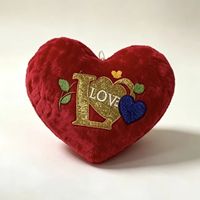 Bantal Hati Berbulu Merah - Bantal Hias Super Lembut dan Mewah