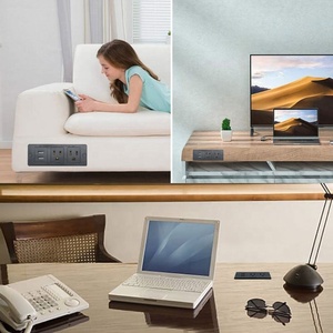 Máy tính để bàn lõm điện dải truy cập hàng đầu tủ mở rộng điện dải Hub 2 ổ cắm điện & 2 cổng USB - Product Image 5