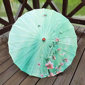 Chinese Classical Craft Silk Umbrellas Ancient Style Oiled Paper Petal Umbrellas Fringe Printed Ceiling Decoration Umbrellas