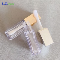 Lot de 100 tubes repulpeurs de lèvres LZ Or Argent 6ml 8ml, grand applicateur Doe Foot, élégants, avec logo personnalisé, tubes de brillant à lèvres vides plats carrés