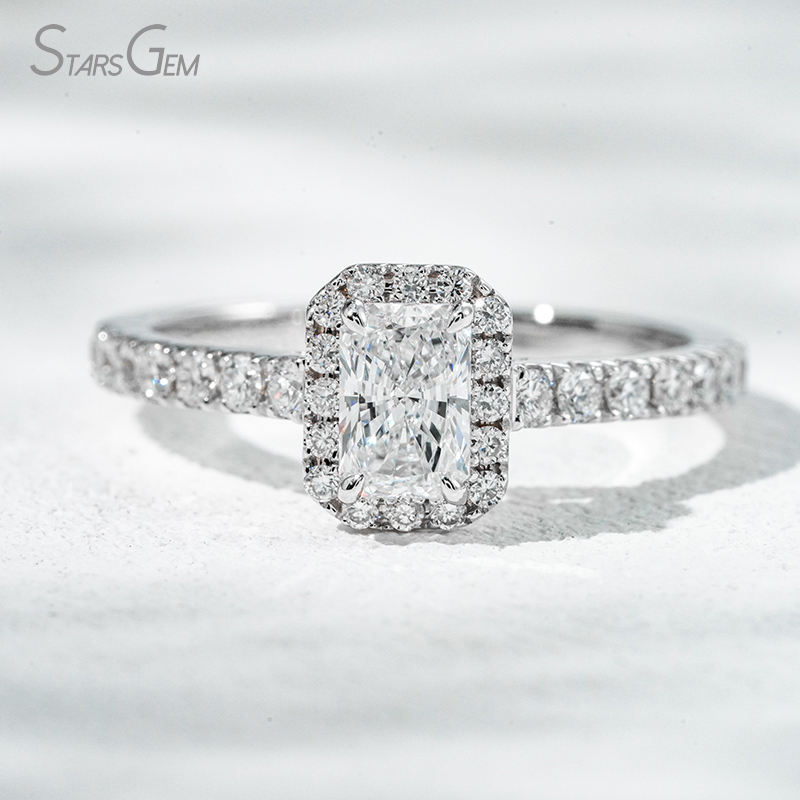 14K White Gold-Radiant Cut