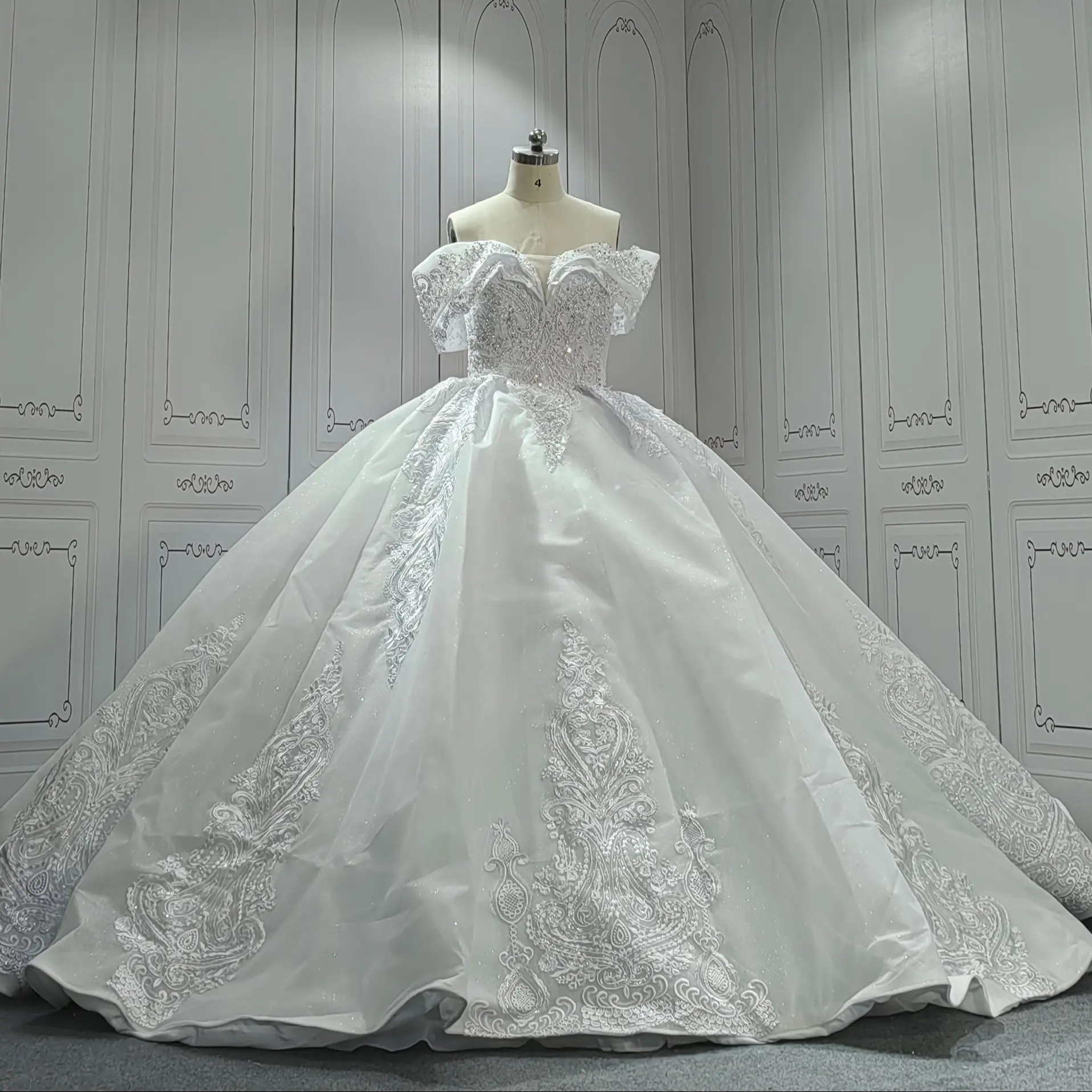 Luxus Hot Selling Braut mode Elegant Beste Qualität Off The Shoulder Lace Brautkleider Für Bräute 2024
