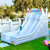 Personnalisez le mini toboggan gonflable blanc et fosse à balles pour mariage et fête location de toboggan gonflable de château et piscine à balles