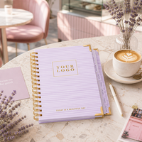 Carnet de notes A5 en gros pour étudiants, journal, agenda, impression de logo personnalisé, reliure spirale, papier d'art, fournitures scolaires et de bureau en vrac