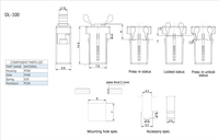 DL-100 Nouveau loquet à bouton-poussoir pour porte d'armoire en bois ou tiroir, poignée coulissante en plastique à rebond de type pression, en stock