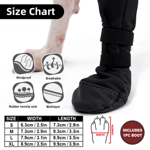 Stivaletti antiscivolo da fabbrica per animali domestici scarpe e calzini caldi in gomma Sole antiscivolo che mantengono le zampe dei cani asciutte e pulite - Product Image 6