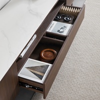 129705 Quanu Durable Salon Nordique Bois Moderne Italien Marbre Tv Stand Meuble Cabinet
