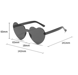 Lunettes de soleil unisexes pour hommes et femmes, style rétro, grande monture, de marque, design personnalisé, en forme de cœur, sans monture - Product Image 5