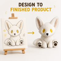 Peluche personnalisée renard blanc aux yeux jaunes, super douce, anti-stress, vente directe usine, fabricant OEM ODM, polyester coton PP