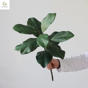 Ramo di Magnolia Artificiale in Lattice Effetto Reale 57cm con <span class=keywords><strong>Foglie</strong></span> Verdi, <span class=keywords><strong>Marroni</strong></span> e Rosse Autunnali e Boccioli per Decorazioni Matrimoni, Casa e Natale - Product Image 1
