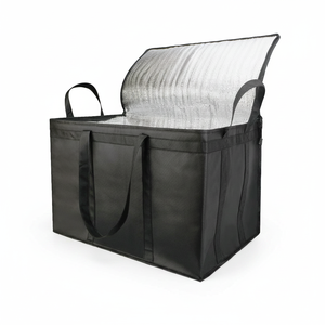 Confezione da 2 Borse Termiche Nere per Consegna Cibo 38x25x25 cm - Borsa Frigo Media - Product Image 4