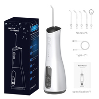 Mundhygiene Zahnreiniger 300ml IPX7 Wasserdicht Wiederaufladbar USB Kabellos Tragbarer Kunststoff-Wasserflosser für Haushalt und Hotel