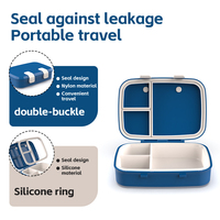 Boîte à lunch bento mignonne et portable, sans BPA, avec couvercle en plastique, 3 compartiments, étanche, passe au lave-vaisselle, écologique, utilisable au micro-ondes