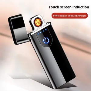 Đèn khò điện tử siêu mỏng, kiểu dáng hiện đại, sạc <span class=keywords><strong>USB</strong></span> bằng vân tay, thân thiện với môi trường, chất liệu kim loại, dùng cho tiệc tùng, cá nhân hóa - Product Image 4