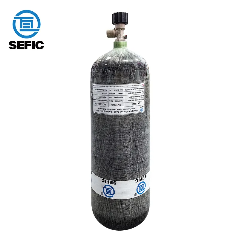 9L Carbon Fiber Cylinder M18*1.5mm Thread For SCBA Composite Gas Cylinder