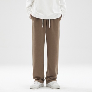 Unisex Casual Heavyweight Cotton Eco-Friendly Breathable <b>Drawstring</b> Closure Mid Waist Sweatpants Sports <b>Trousers</b> Basic Solid - Product Image 1