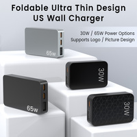 Schitec Design Compact US Plug réglable double usb A + C rapide 30w Max Gan USB C Chargeur pour ipad, iphone et sumsung