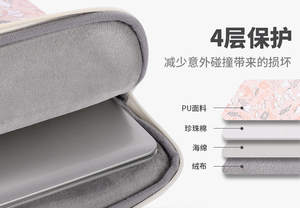 Housse pour ordinateur portable Microsoft <span class=keywords><strong>Surface</strong></span> <span class=keywords><strong>Pro</strong></span> 7/<span class=keywords><strong>8</strong></span>/ Xiaoxin Air/Yoga/Huawei MateBook 15s, tailles 13,5/14/15,6 pouces, antichoc, polyester - Product Image 5