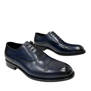Chaussures habillées Oxford en cuir véritable noir à bout rond, à lacets, couleur unie, pour le bureau et la carrière, pour hommes, toutes saisons, semelle extérieure en caoutchouc, chaussures cd - Product Image 6