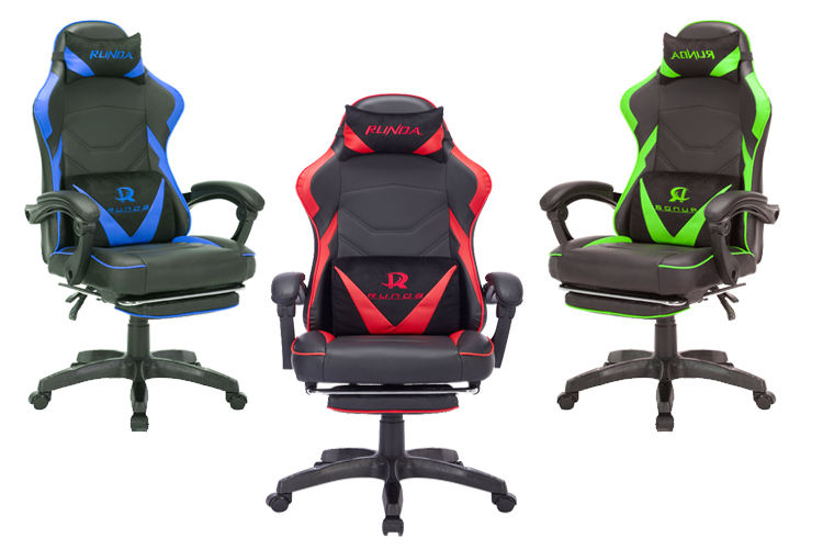 Gaming Chair with Footrest Customizable Fabric from Runda