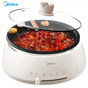 หม้อไฟฟ้ามีเดีย 4 ลิตร ทรงกลม ควบคุมด้วยระบบกลไก ฝาปิดกระจกนิรภัย สำหรับทำอาหารที่บ้าน - Product Image 1