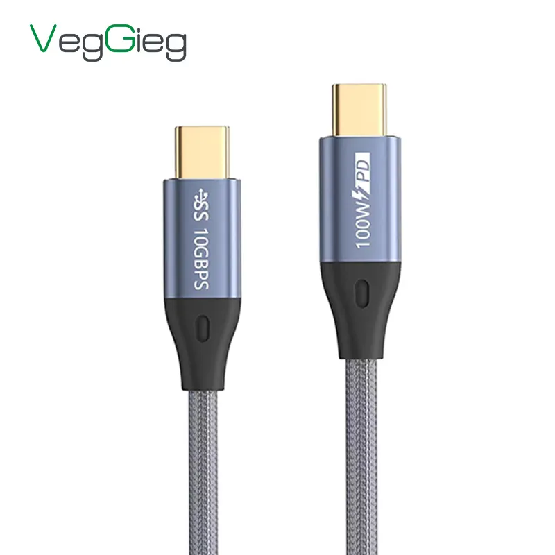 USB C USB C kablosu 100W 3ft 6ft PD 5A hızlı şarj naylon örgülü telefon şarj cihazı USB-C 3.1 kablosu Samsung anahtarı MacBook