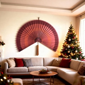 Abanico de Pared Decorativo de Bambú/Madera Estilo <span class=keywords><strong>Boho</strong></span>, Abanico Plegable Decorativo, <span class=keywords><strong>Decoración</strong></span> de Pared Estilo Oriental para Dormitorio, <span class=keywords><strong>Decoración</strong></span> del Hogar, Venta al por Mayor - Product Image 2
