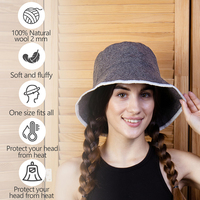 Logotipo personalizado Vendedor caliente Tipo de cubo Nuevo diseño Lana Sauna Sombrero Ecológico y reutilizable Fieltro Cubo Sombreros Loop Cap para baño de spa