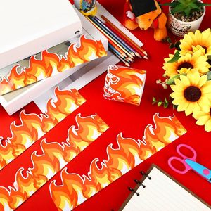 Tùy chỉnh lửa bảng thông báo biên giới màu đỏ cam lửa biên giới cắt ngọn lửa chủ đề trang trí lớp học - Product Image 2