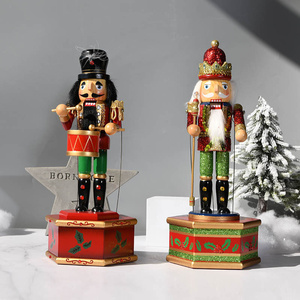 Haute qualité 36cm peint marionnette personne marionnette ornements de noël décorations de noël <span class=keywords><strong>casse</strong></span>-<span class=keywords><strong>noisette</strong></span> roi soldat boîte à musique - Product Image 2