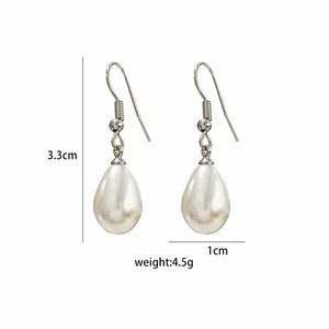 Pendientes colgantes de gota de agua, aleación de perlas de imitación ovaladas, joyería nupcial para mujer, vacaciones, boda, fiesta - Product Image 6
