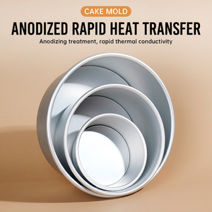 Ensemble de moules à pâtisserie en aluminium anodisé, fond amovible, moule à gâteau antiadhésif, absorption rapide de la chaleur, conception anti-fuite, cuisine commerciale - Product Image 2
